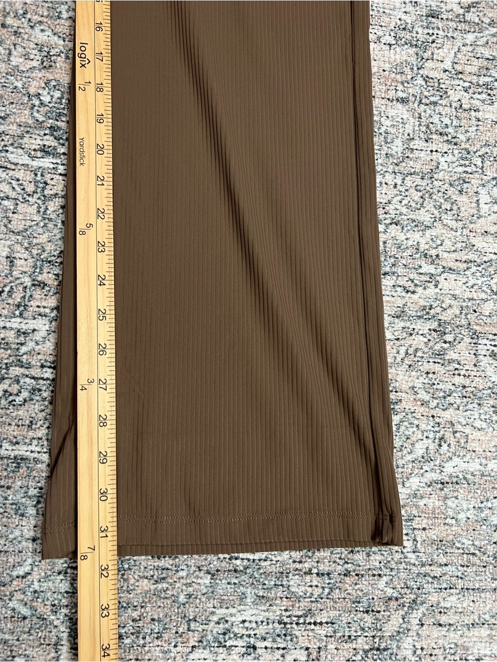 G4Free Ribbed Brown Wide Leg Pants Women’s Small 32” Inseam NWT Textured - Picture 8 of 13